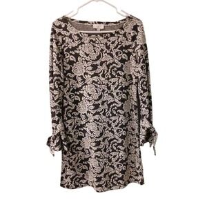 LOFT Womens Dress XS Floral Knee Length Flared Sleeve Classic Timeless Style